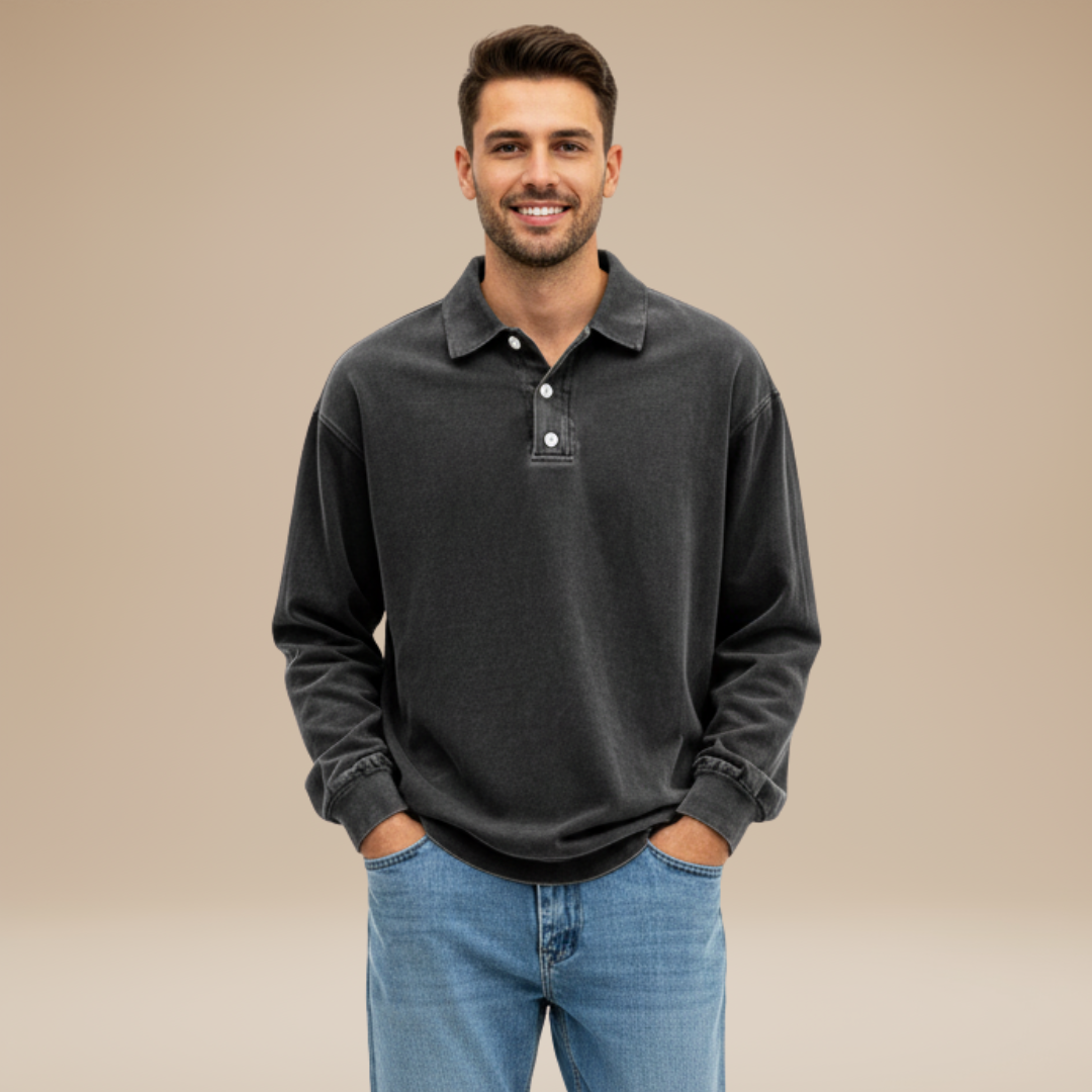 Jacopo | Polo Uomo a Maniche Lunghe dal Design Essenziale