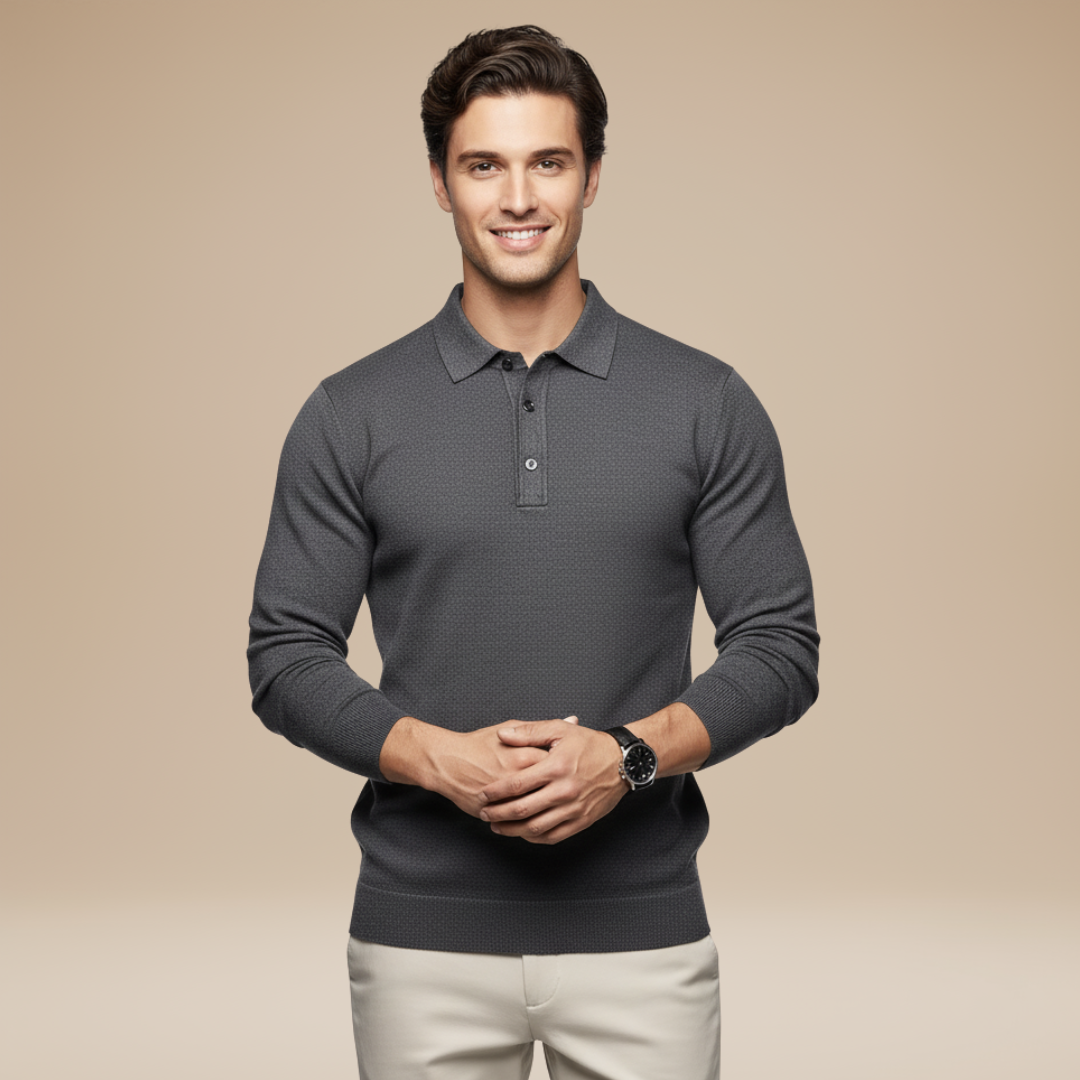 Placido | Polo Uomo a Manica Lunga Elegante