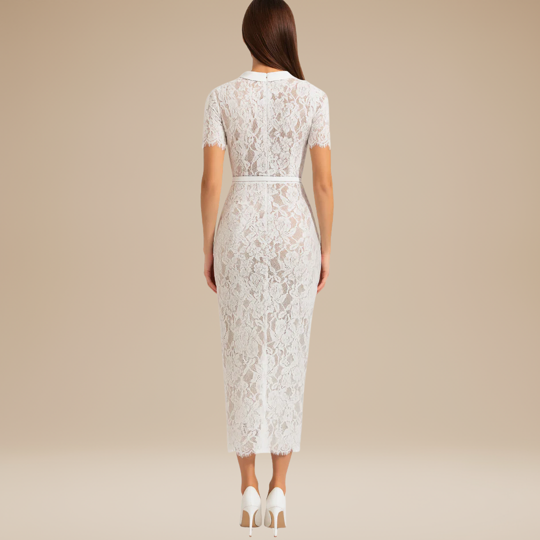 Caterina | Elegant Lace Shirt Dress