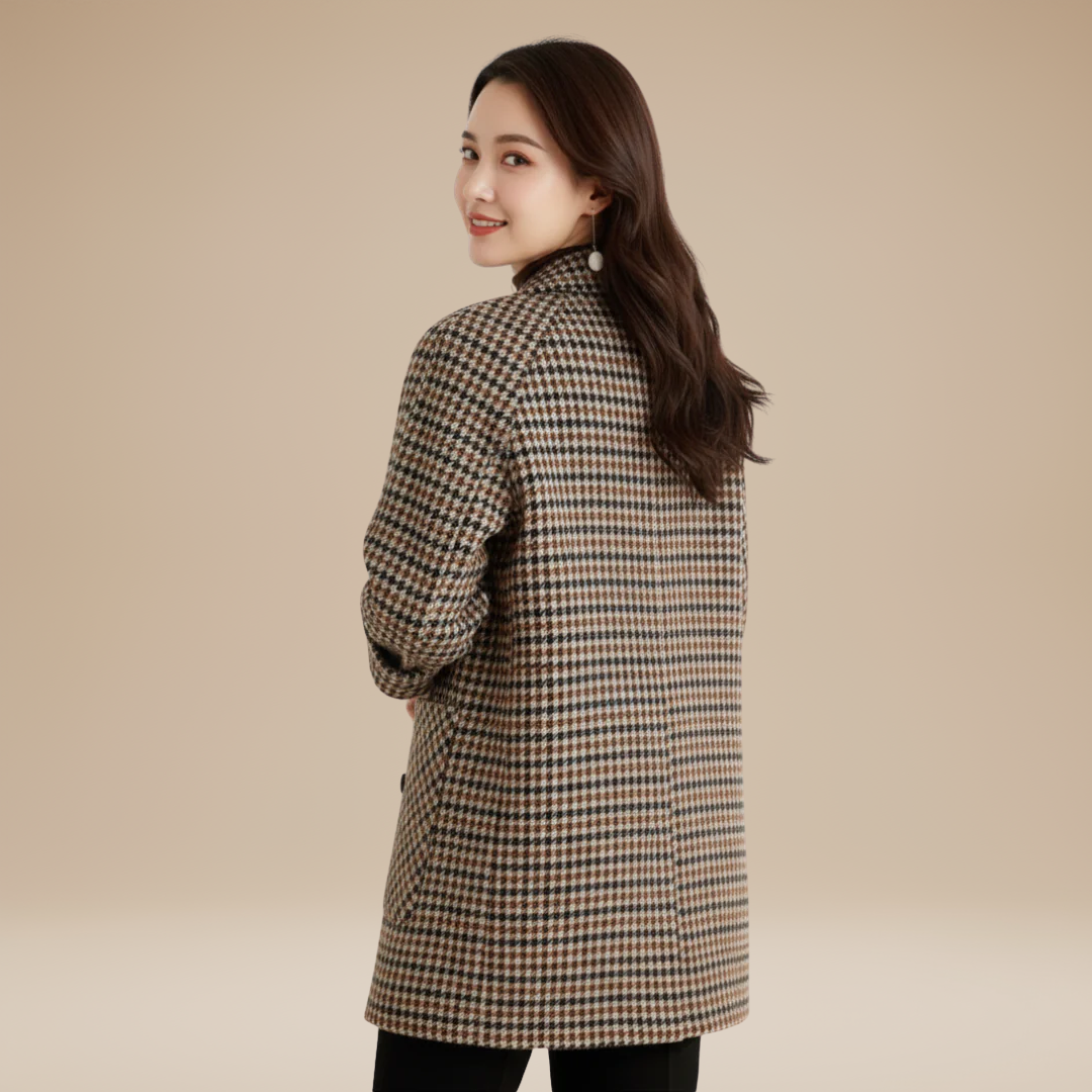 Livia | Cappotto Donna Fantasia Pied de Poule Classico