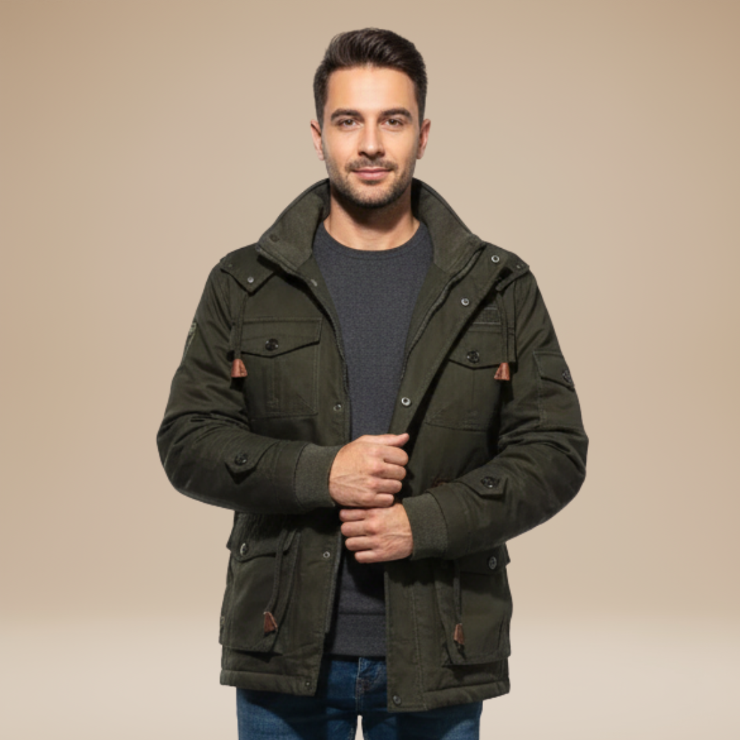 Leandro | Giacca Uomo Stile Militare con Tasche Multiple