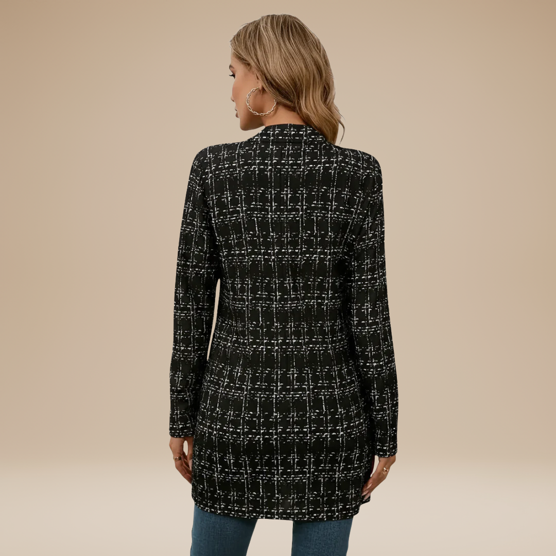 Valentina | Women's Long Blazer with Elegant Pattern