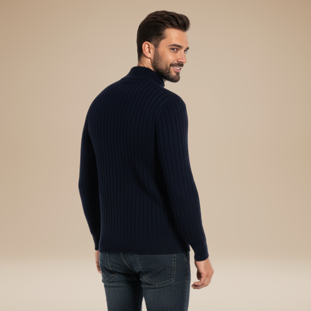 Renato | Maglione Uomo a Collo Alto con Zip dal Design Pulito