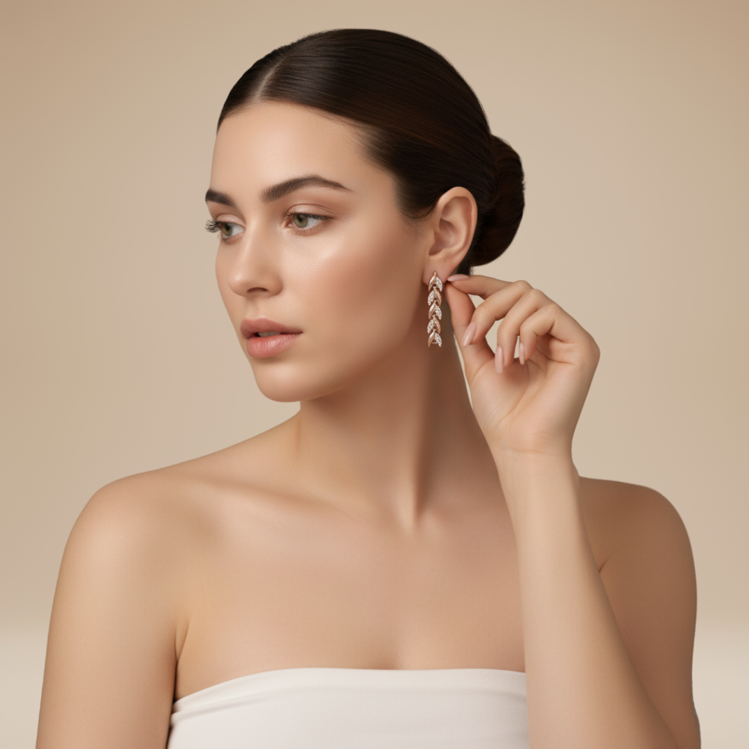 Bruna | Women's Dangle Earrings with Braided Motif