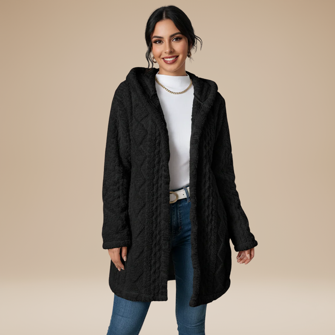 Sofia | Cappotto Donna Lungo Morbido con Cappuccio