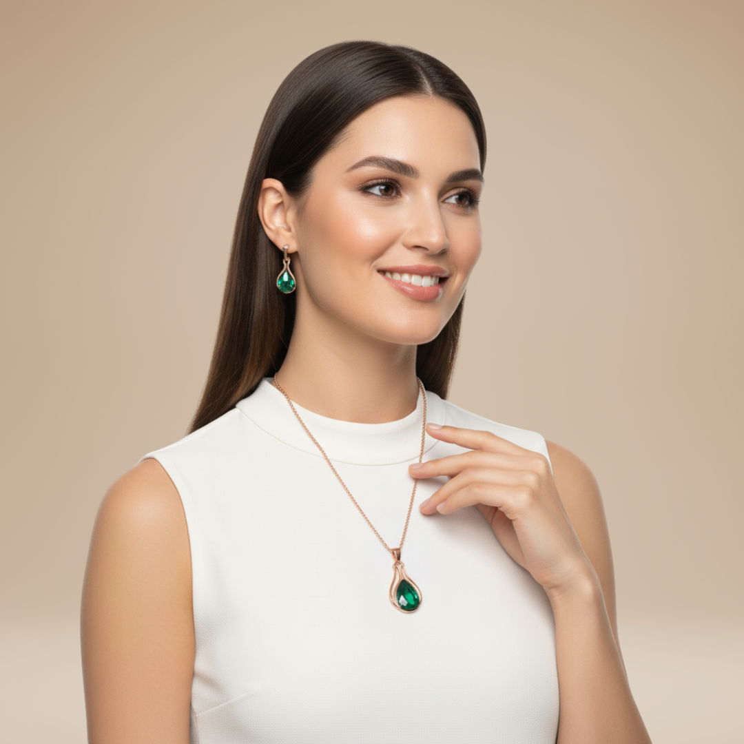 Smeralda | Set Collana e Orecchini Donna Elegante e Prezioso