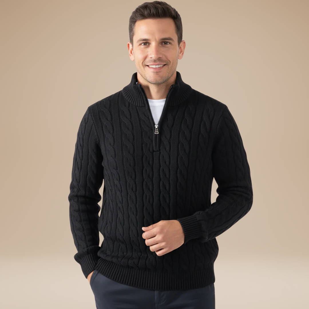 Lorenzo | Half-Zip Cable-Knit Sweater