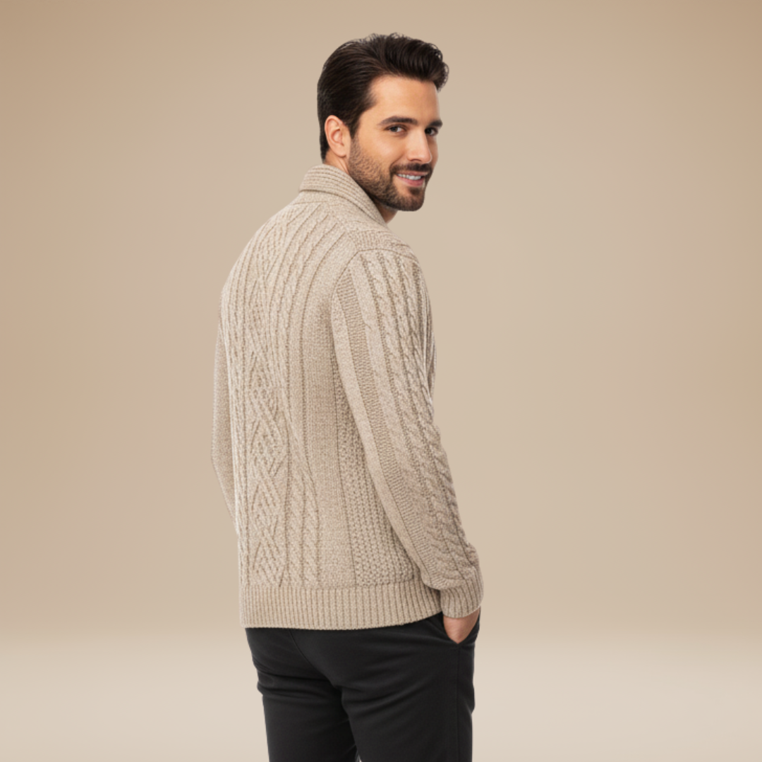 Simone | Cardigan Uomo con Collo Sciallato Classico