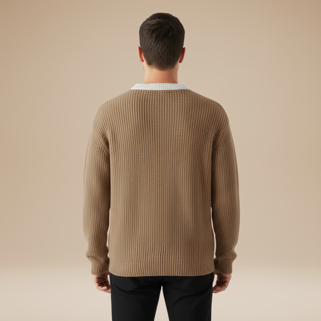 Terzo | Maglione Uomo con Dettagli a Contrasto