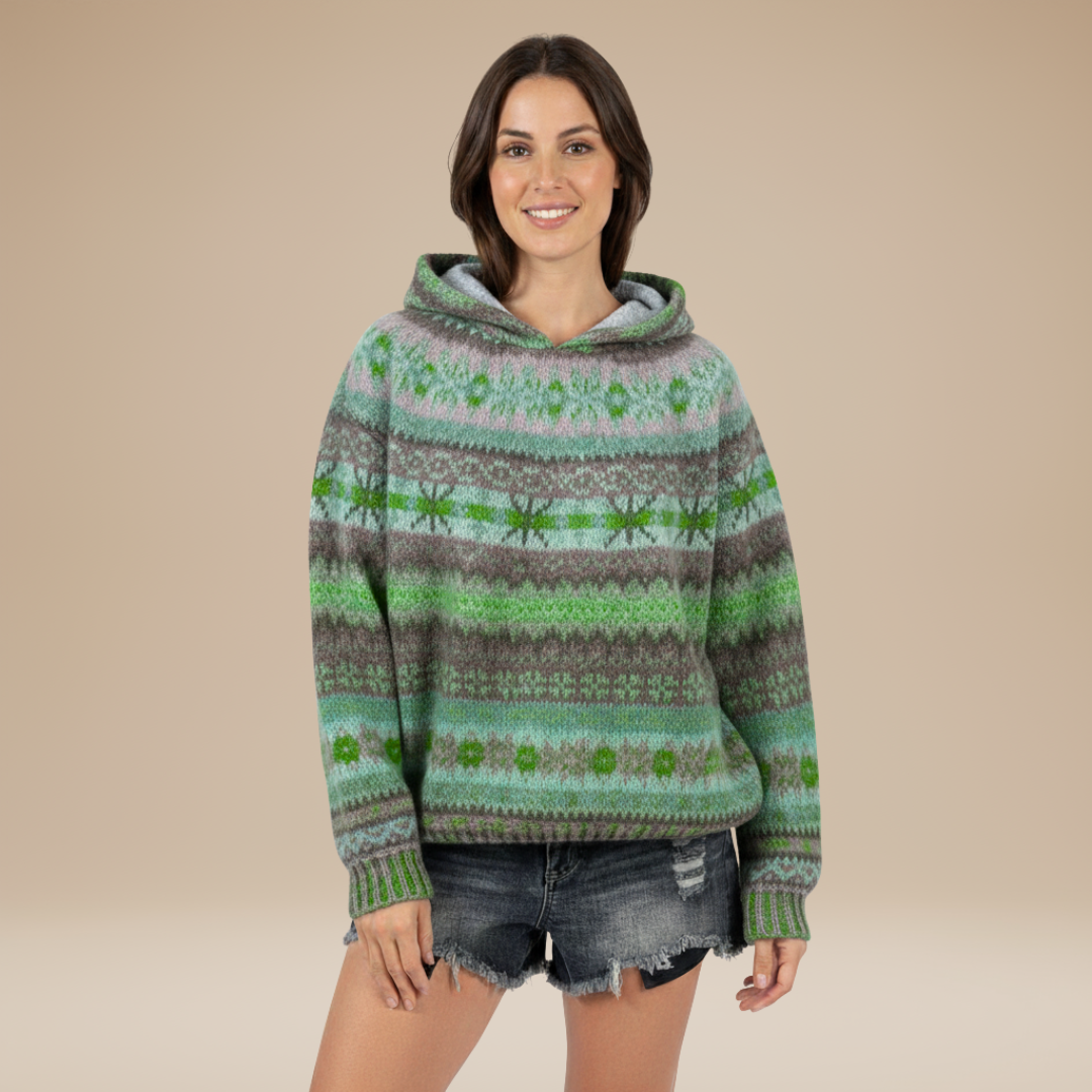 Giada | Jacquard Hooded Sweater