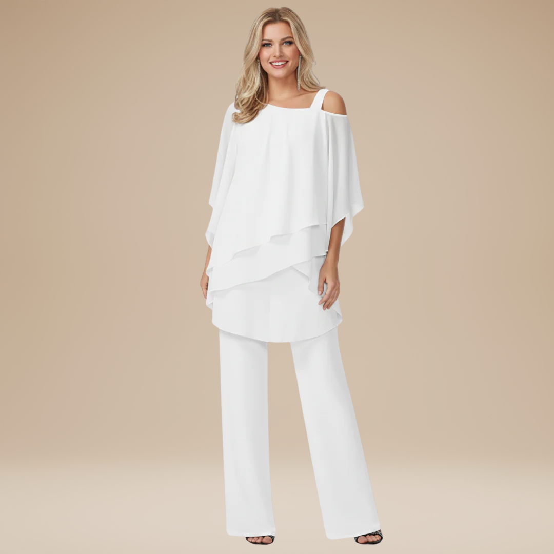 Claudia | Set Elegante Donna con Top Asimmetrico