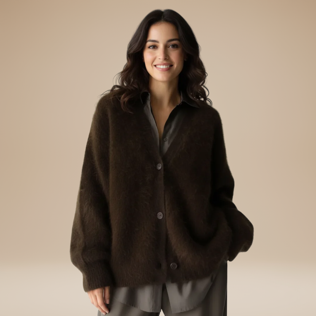 Mara | Cardigan Donna Morbido in Maglia Pelosa