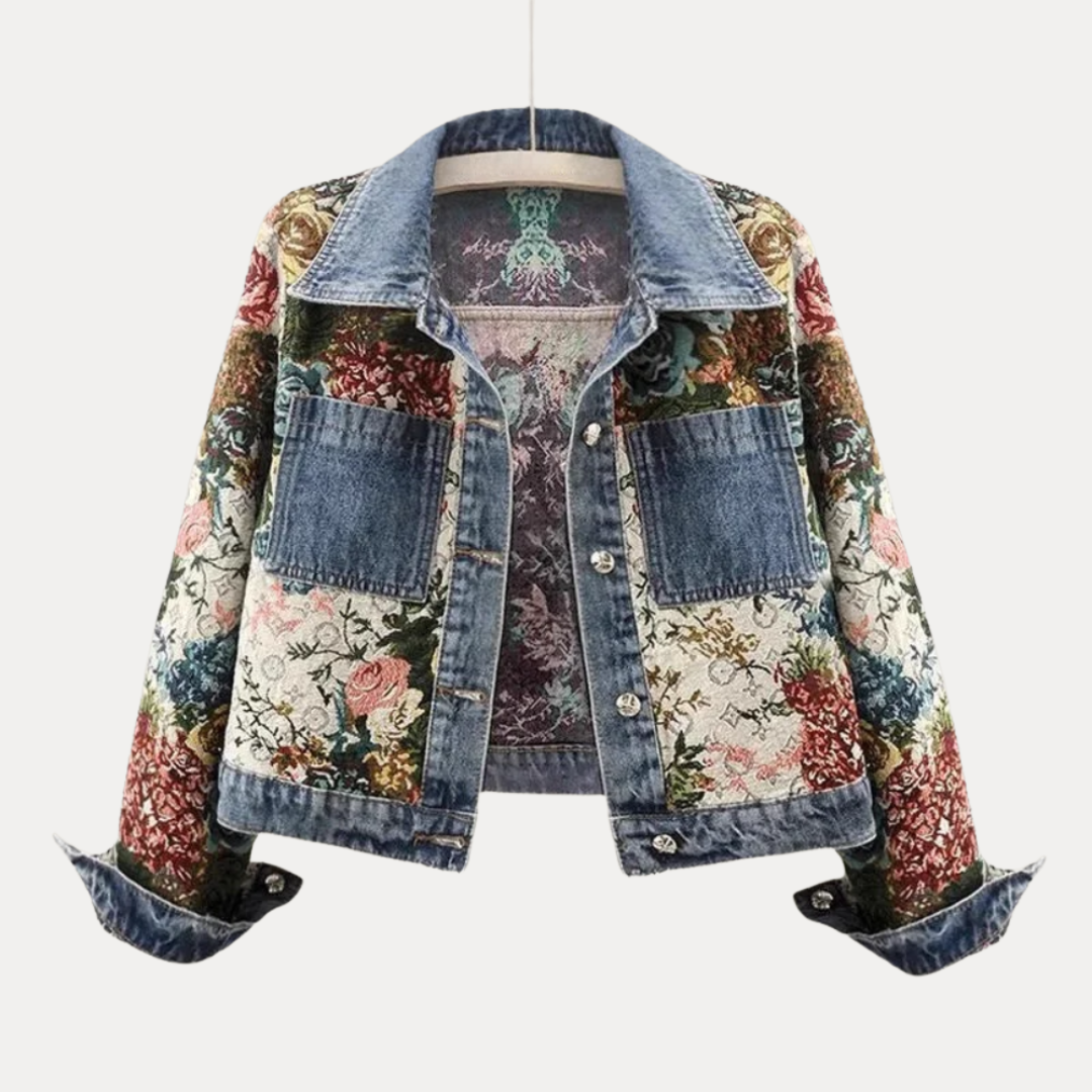 Vittoria | Giacca in Denim con Ricami Jacquard