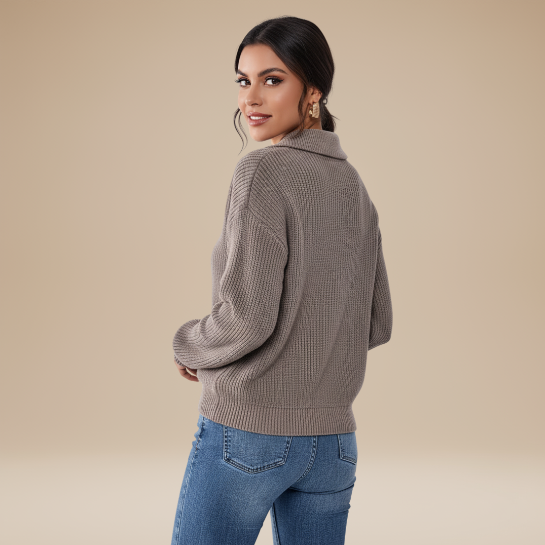 Accursia | Maglione Donna Mezza Zip Morbido Elegante