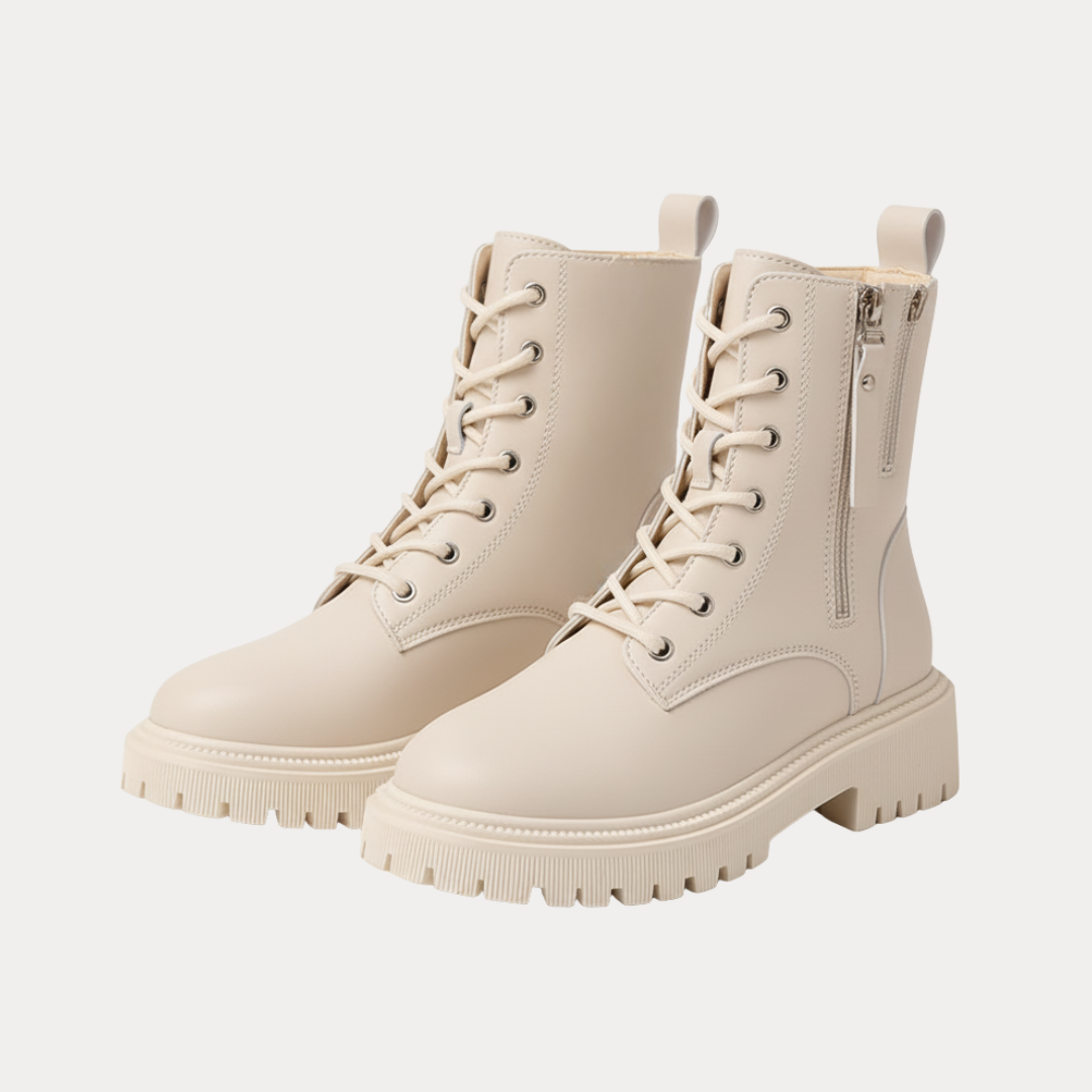 Concetta | Ankle Boots Donna Comodi con Lacci e Zip Laterale