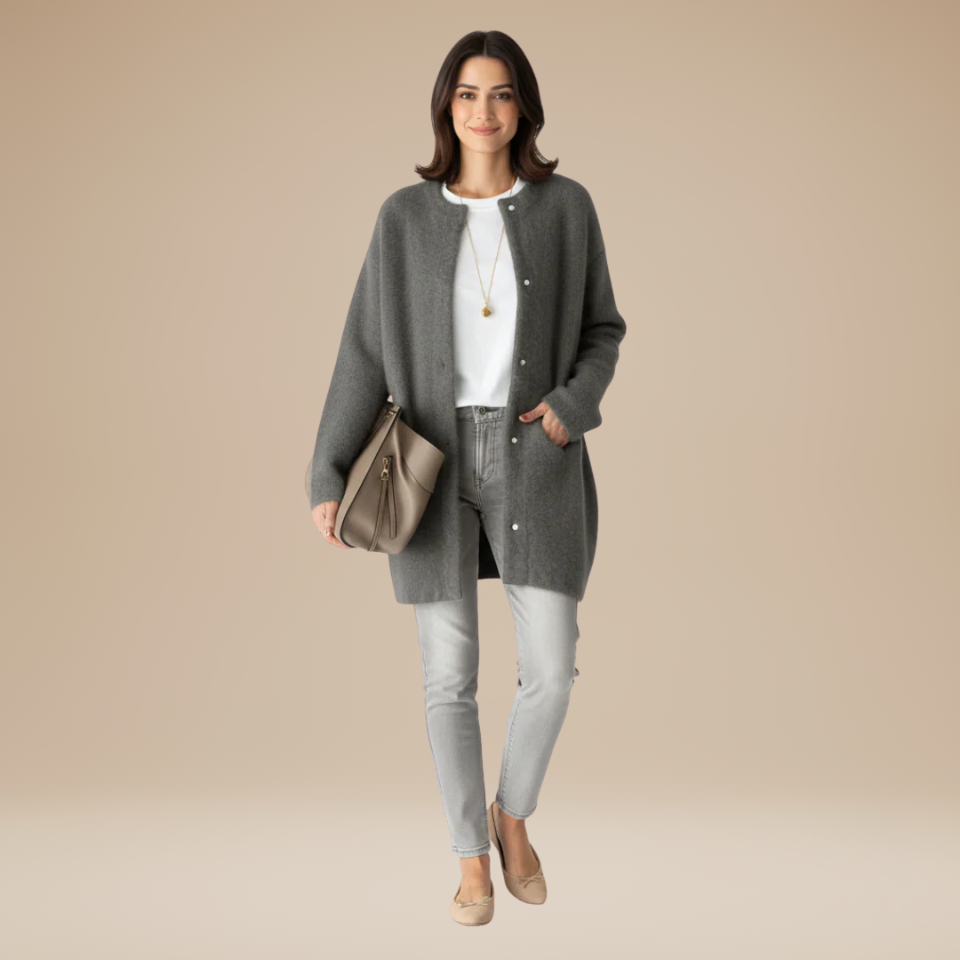 Luciana | Long Brushed Knit Coat