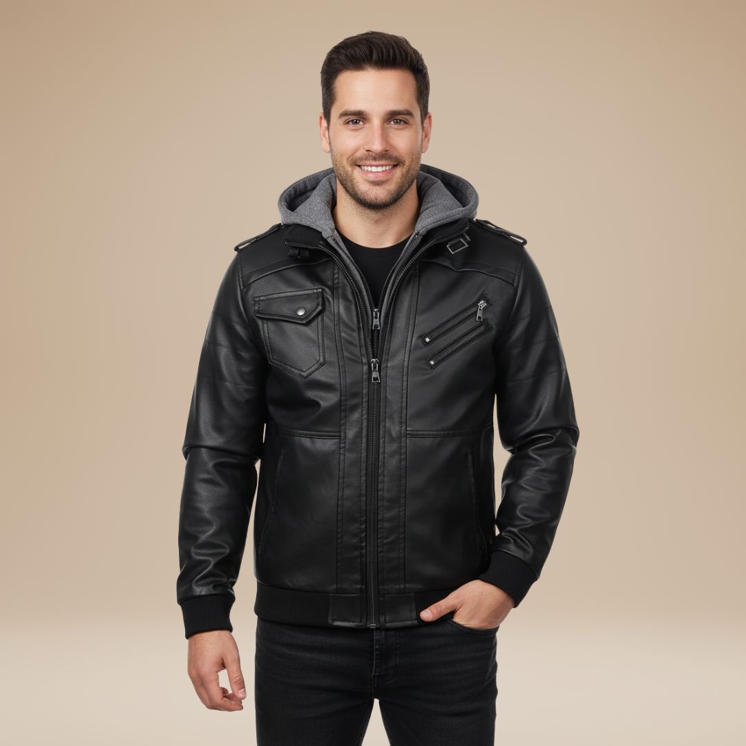 aaPietro | Giacca Uomo Moderna con Cappuccio Removibile