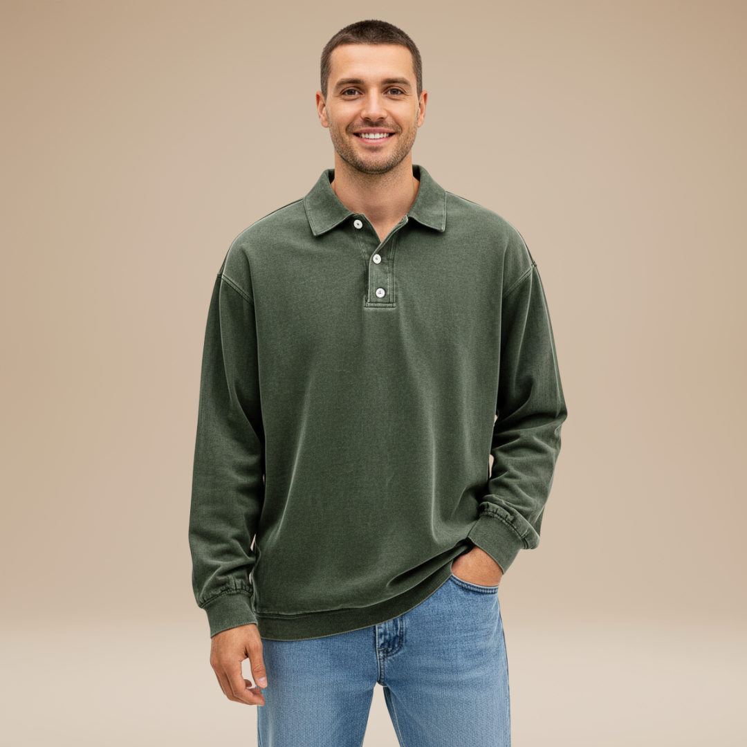 Jacopo | Polo Uomo a Maniche Lunghe dal Design Essenziale