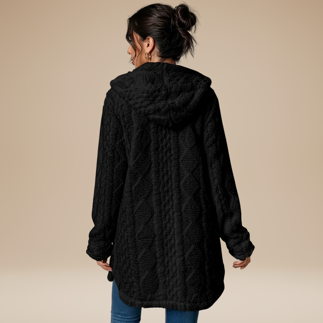 Sofia | Cappotto Donna Lungo Morbido con Cappuccio