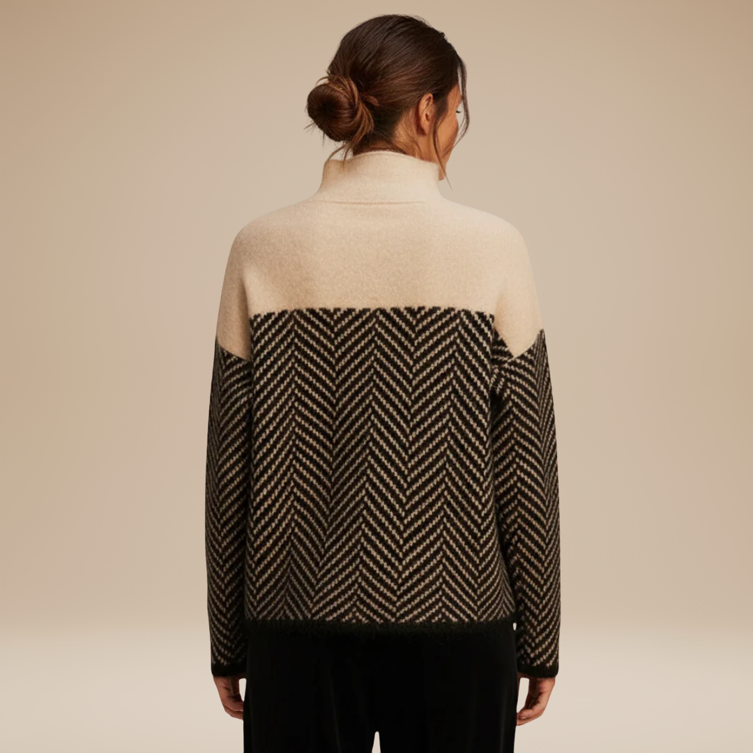 Alessia | Maglione Oversize Donna con Fantasia Chevron