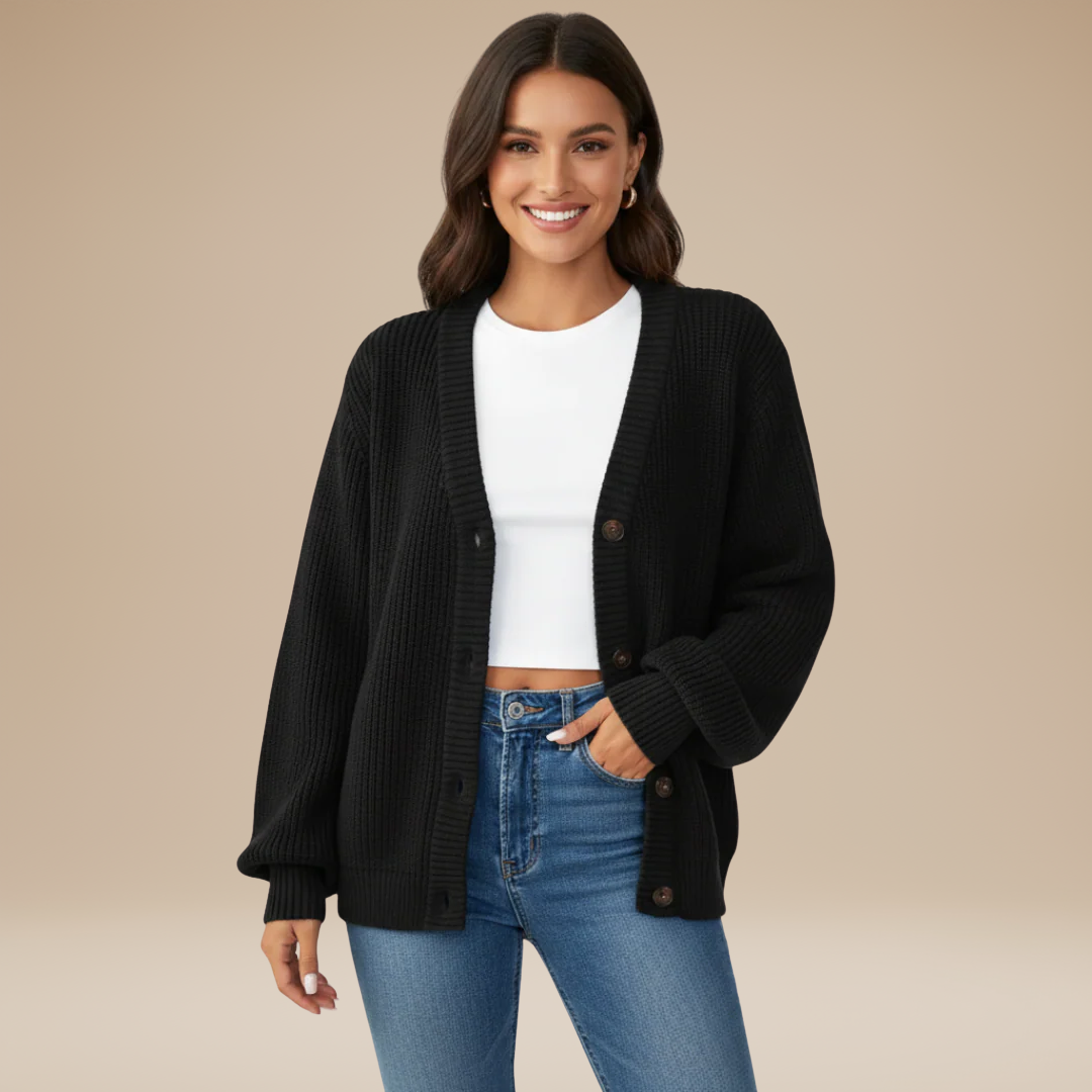 Giulia | Ribbed Cardigan with Buttons