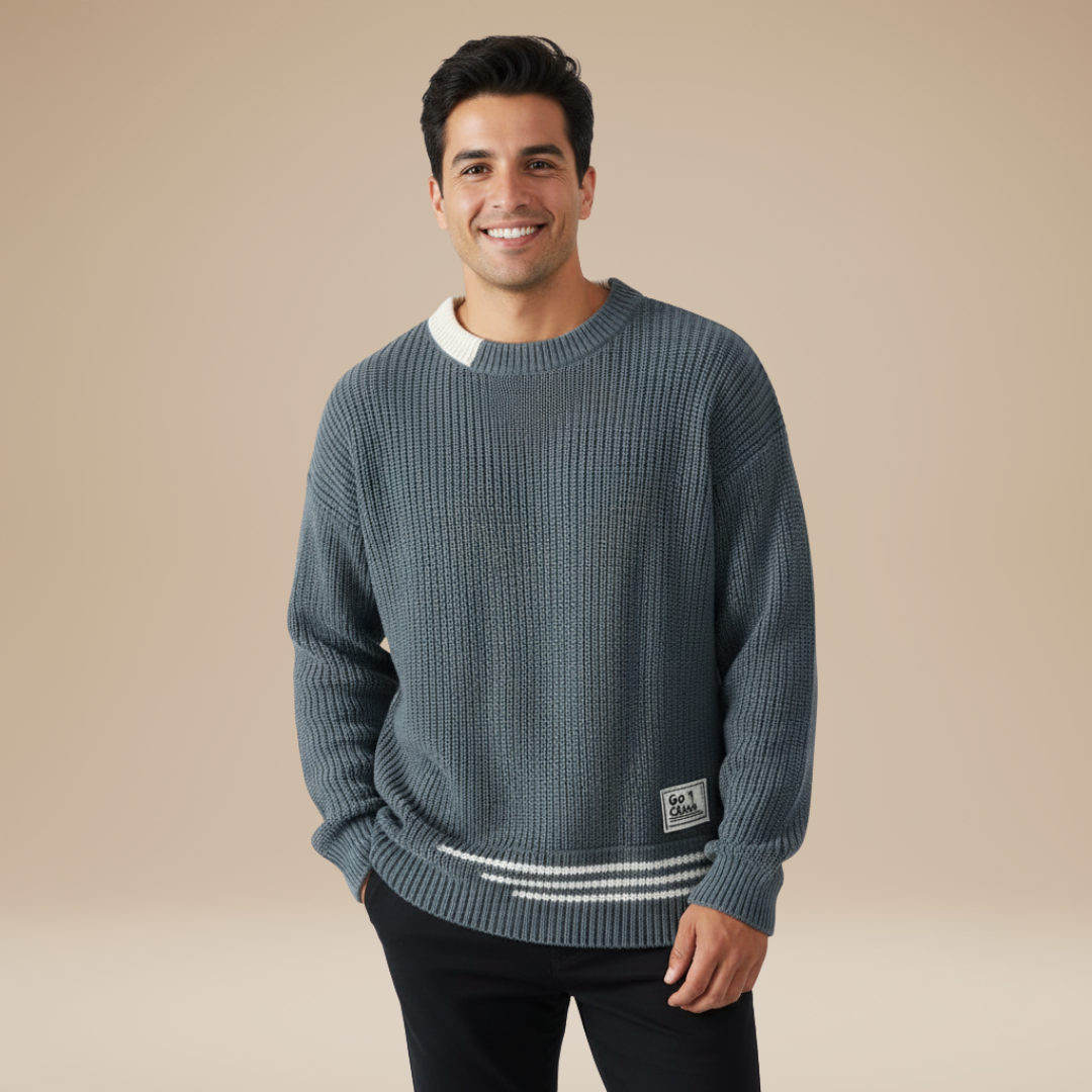 Terzo | Maglione Uomo con Dettagli a Contrasto