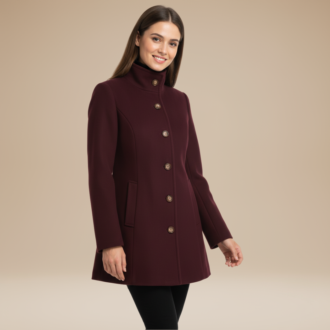 Nadia | Cappotto Donna Elegante con Collo Alto Strutturato