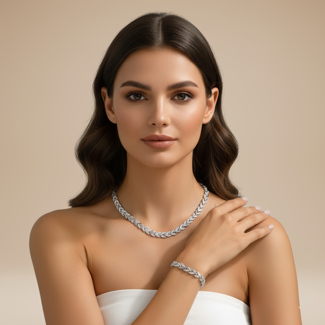 Ilaria | Set Collana e Bracciale Donna Intrecciato ed Elegante