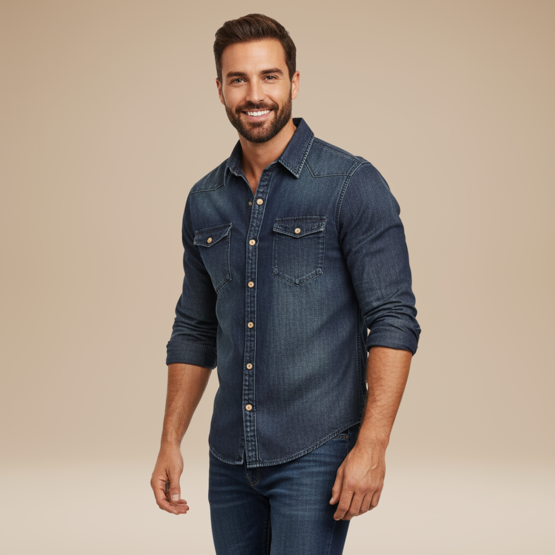 Arden | Camicia Uomo Casual in Denim Leggera