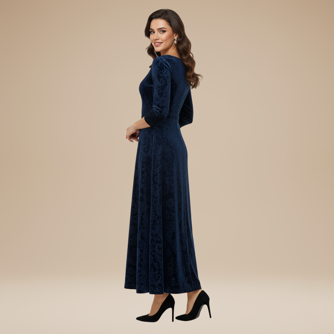 aaValeria | Abito Velluto Jacquard Donna Stile Regale