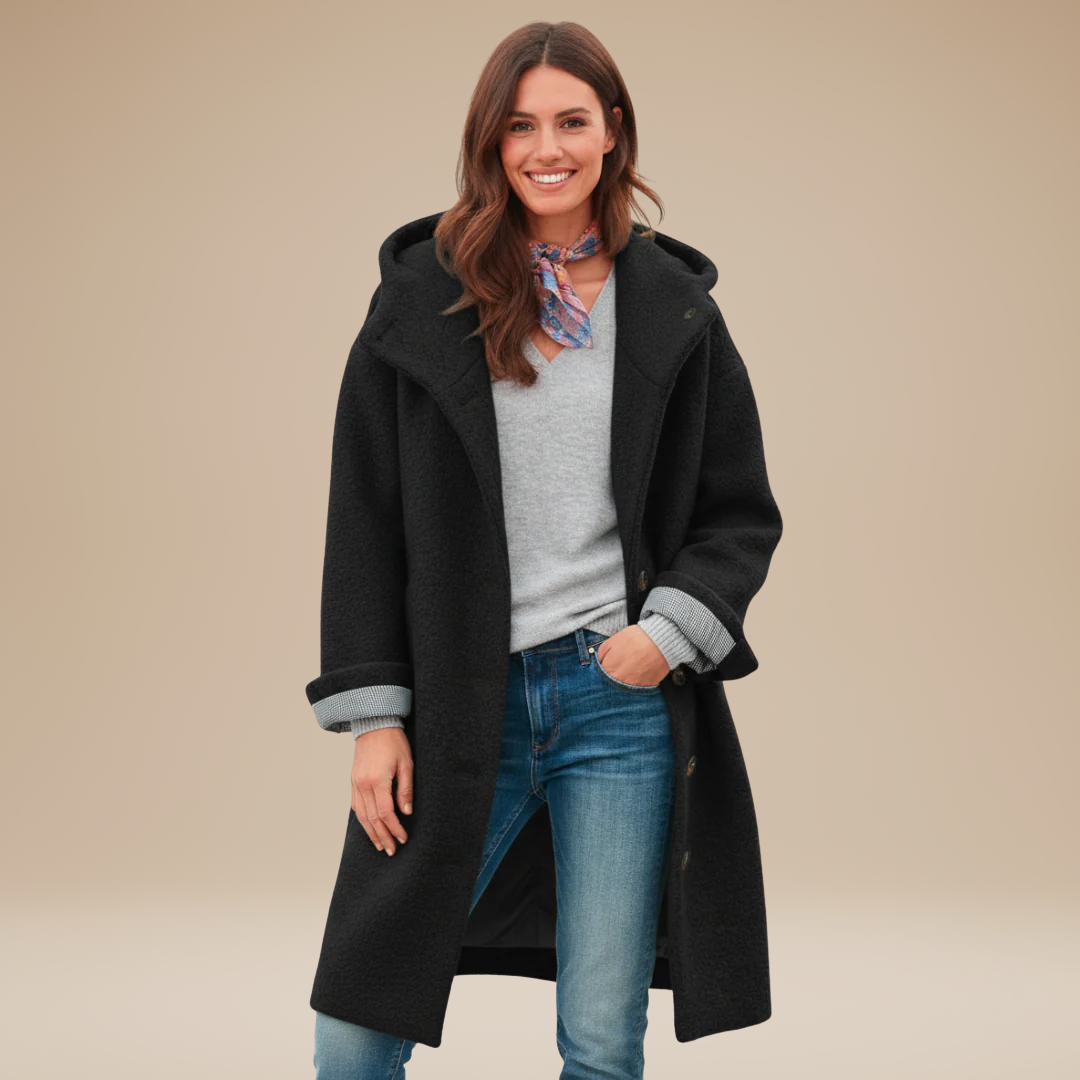 Aurora | Cappotto Lungo Donna con Cappuccio Elegante
