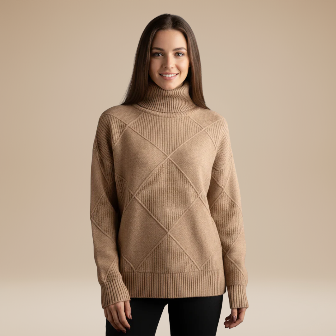 Beatrice | Turtleneck Sweater with Embossment