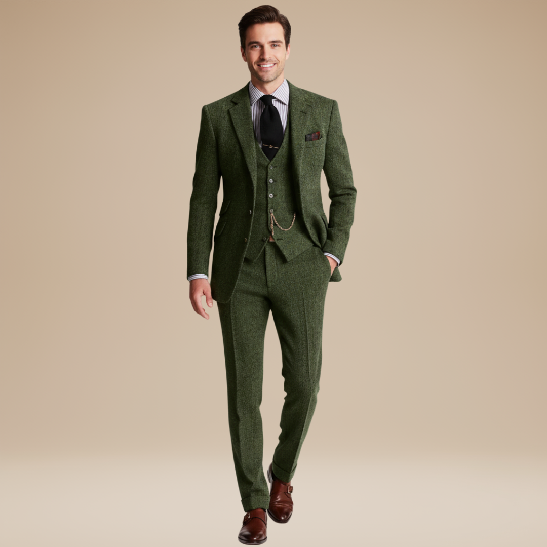 Harrison | Classic three-piece tweed suit for men