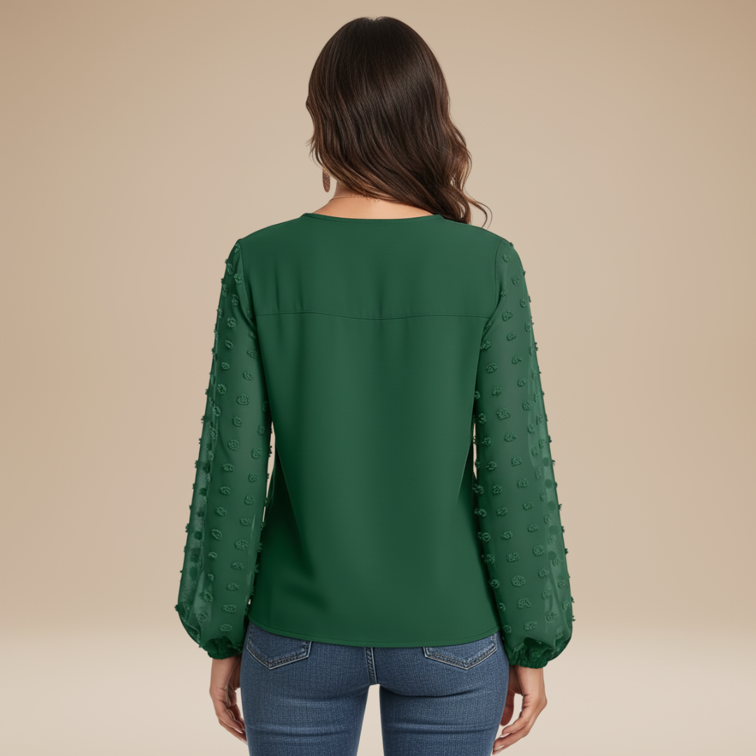 Rosalia | Blusa Donna con Maniche Testurizzate Elegante