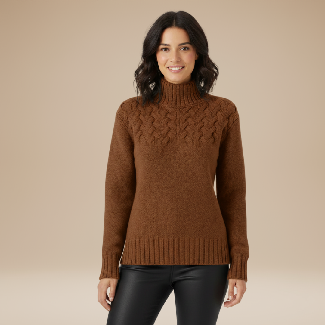 Luciana | Braided Turtleneck Sweater