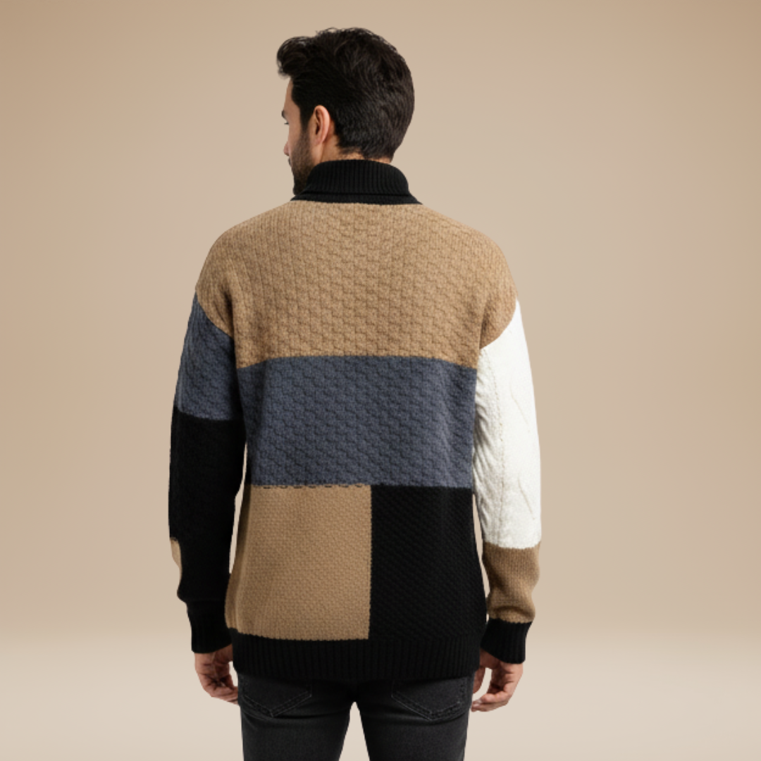 Riccardo | Maglione Uomo con Design Patchwork Moderno