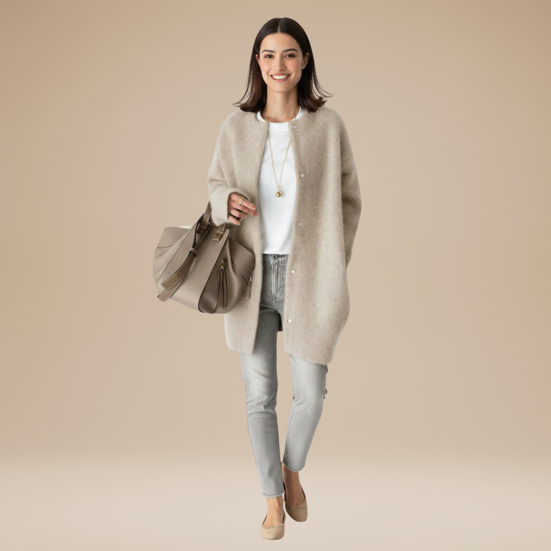 Luciana | Long Brushed Knit Coat