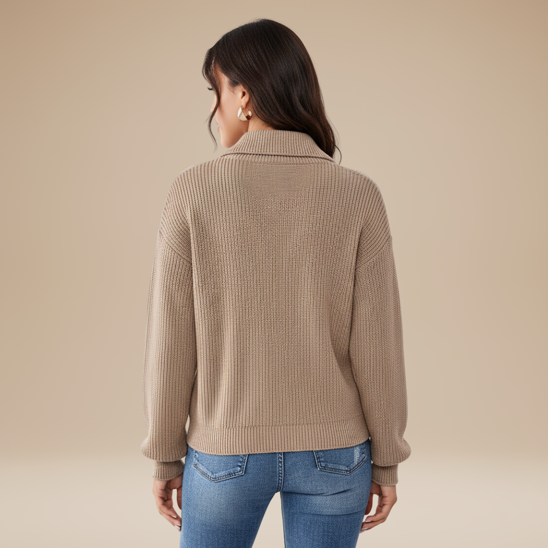 Accursia | Maglione Donna Mezza Zip Morbido Elegante