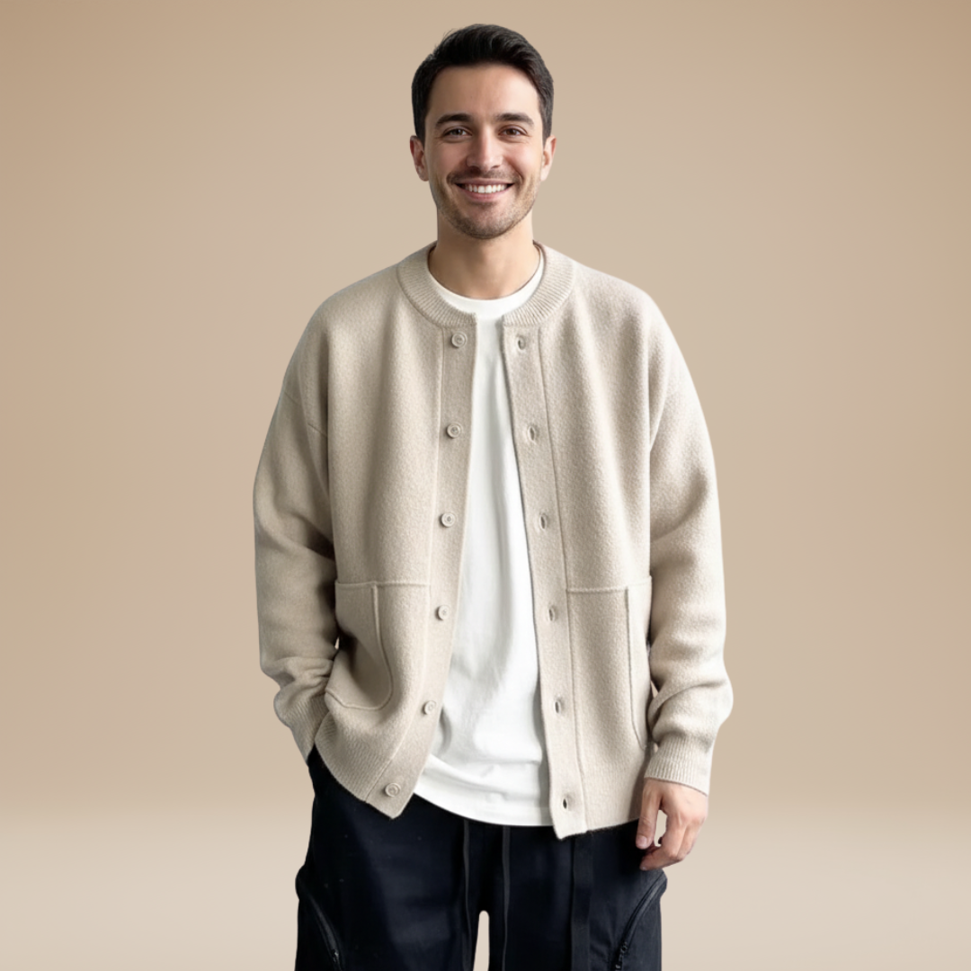 Maurizio | Cardigan Uomo con Collo a Giro e Stile Quotidiano
