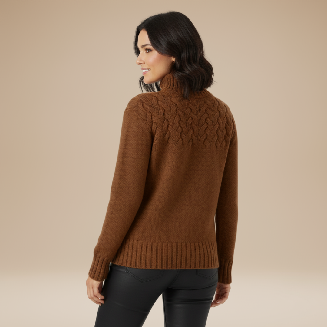 Luciana | Braided Turtleneck Sweater