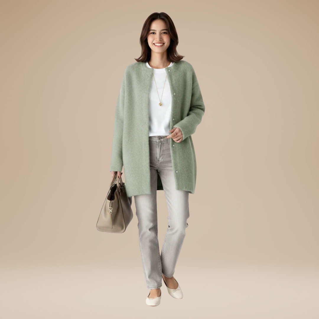 Luciana | Cappotto Lungo in Maglia Spazzolata