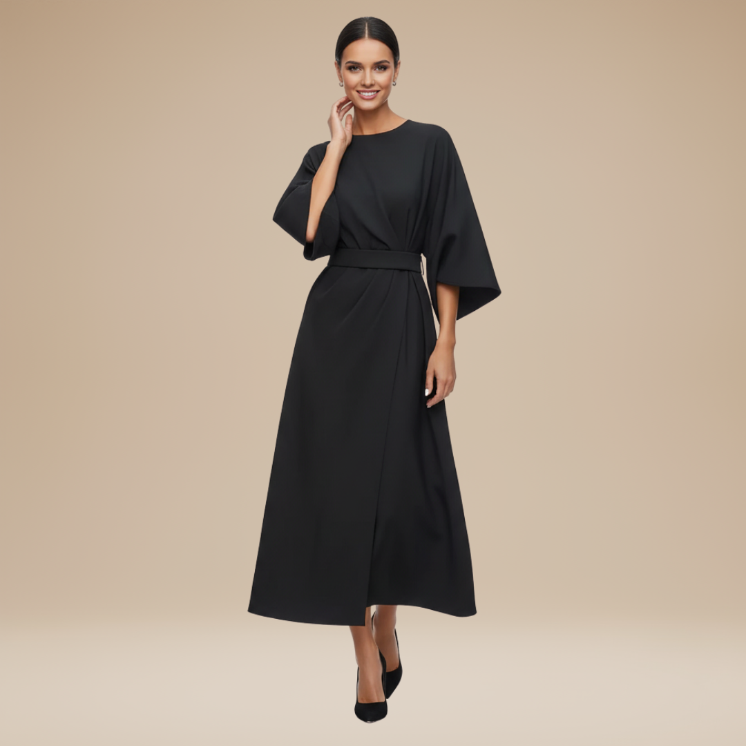 Nives | Abito Midi Elegante Donna con Maniche Ampie