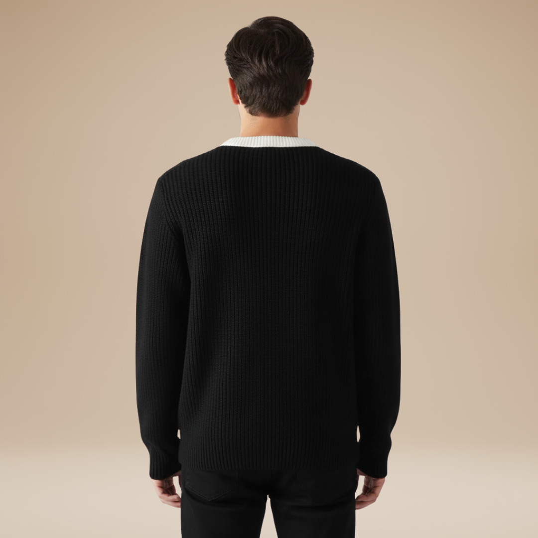 Terzo | Maglione Uomo con Dettagli a Contrasto