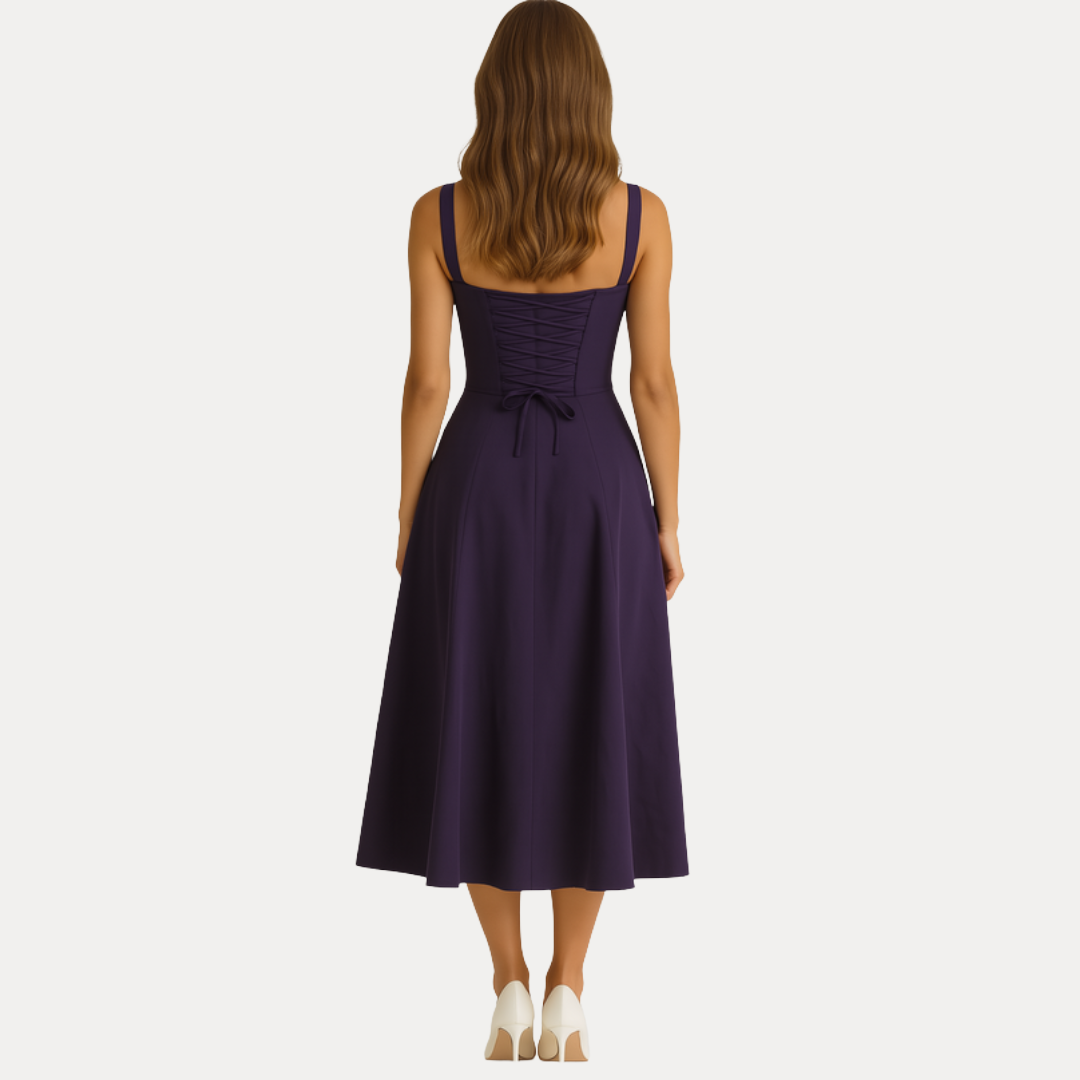 Lorenza | Abito Midi con Corpino Strutturato