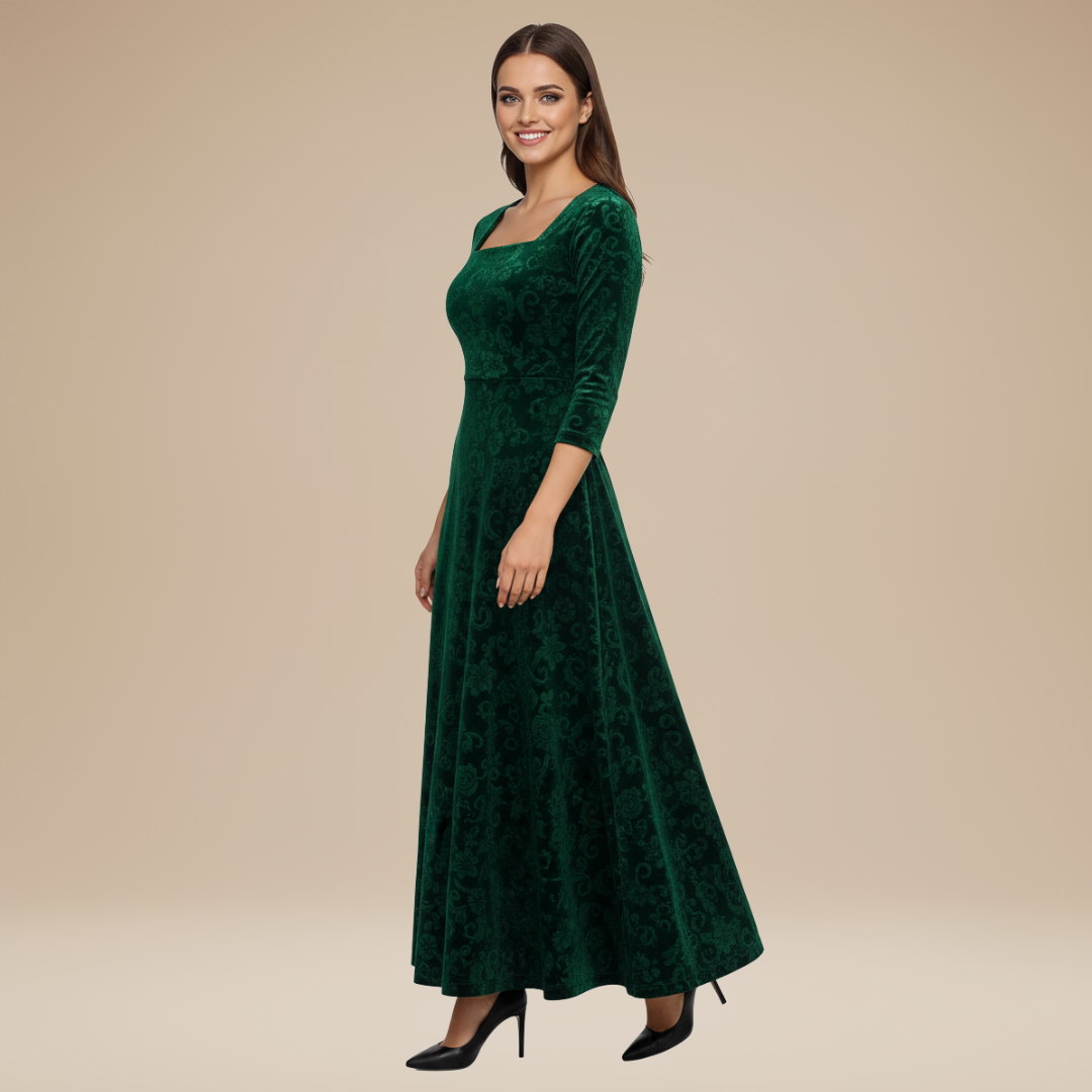 aaValeria | Abito Velluto Jacquard Donna Stile Regale