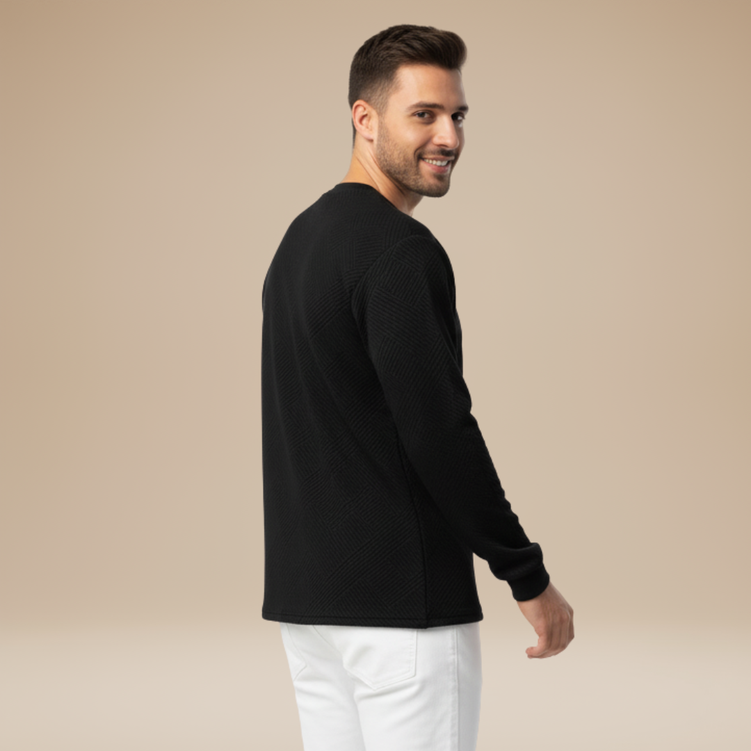 Umberto | Felpa Uomo con Motivo Geometrico Raffinato