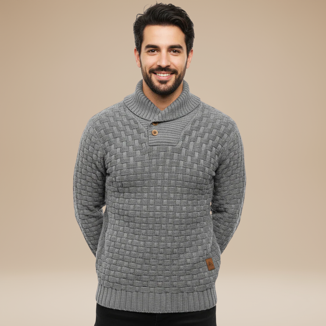 Federico | Shawl Collar Sweater with Buttons