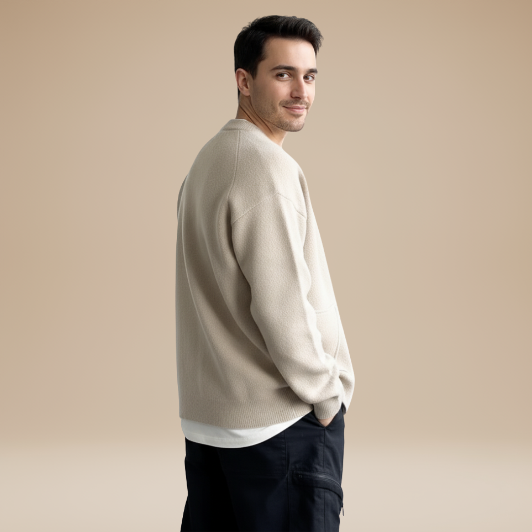 Maurizio | Cardigan Uomo con Collo a Giro e Stile Quotidiano