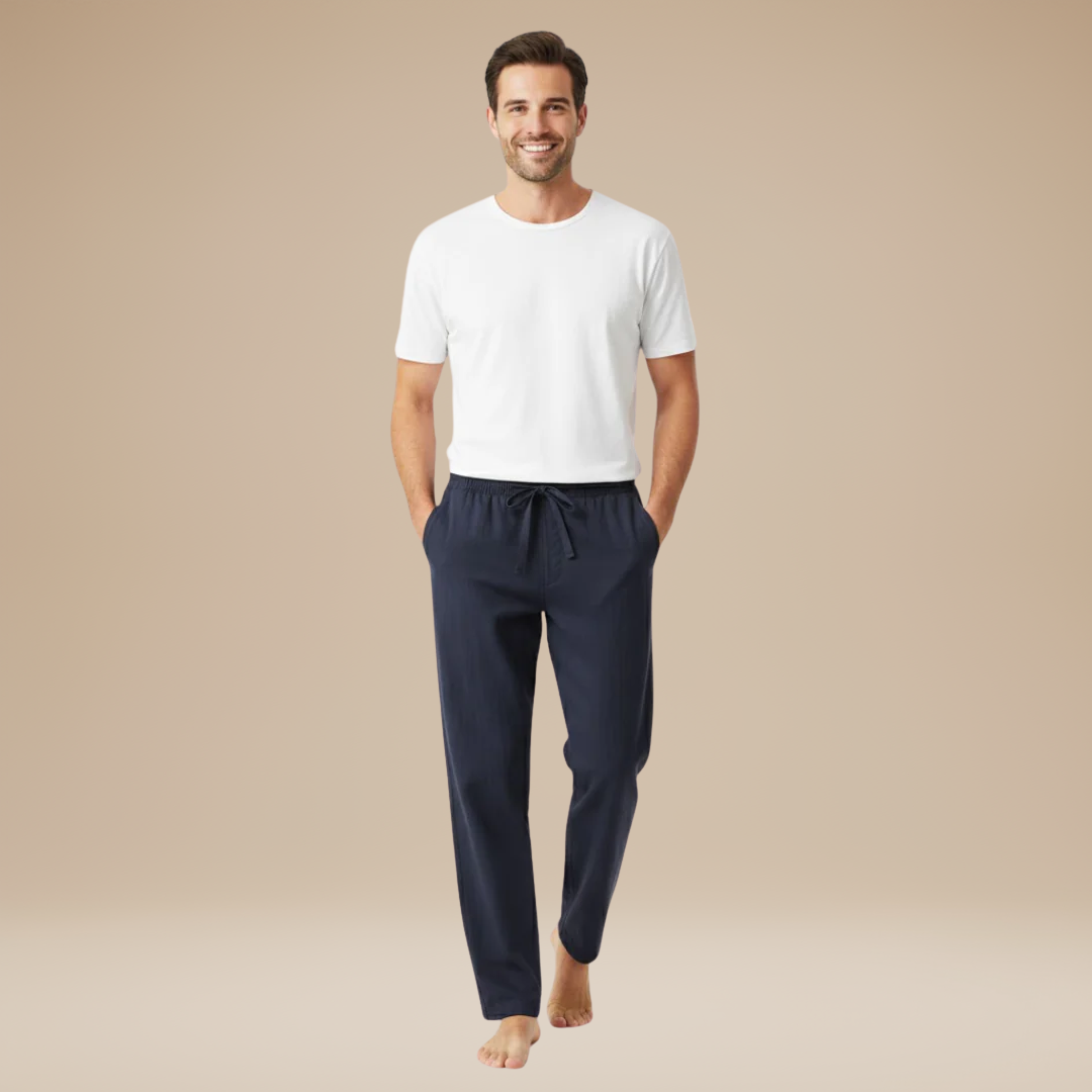 Matteo | Men's Linen-Effect Trousers