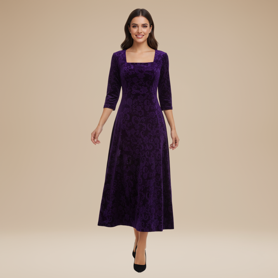 aaValeria | Abito Velluto Jacquard Donna Stile Regale